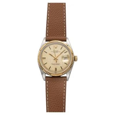 Pre-owned Rolex Vintage 1971  Datejust 1601 Two-tone Champagne Linen Dial Auto 36mm In Multi