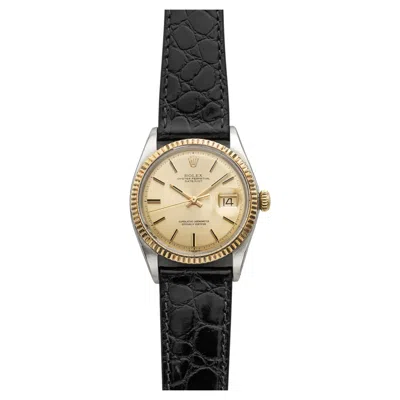 Pre-owned Rolex Vintage 1971  Datejust 1601 Two-tone Champagne Stick Dial Auto 36mm In Multi
