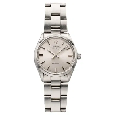 Pre-owned Rolex Vintage 1972  Air-king 5500 Stainless Steel Silver Dial Automatic 34mm In Multi