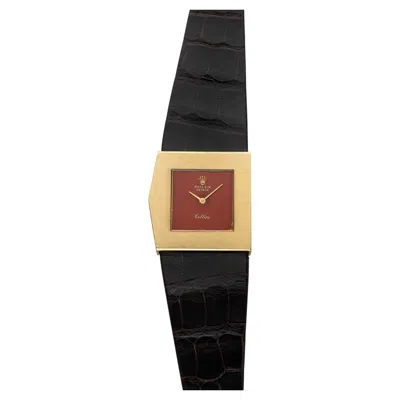 Pre-owned Rolex Vintage 1973  Asymmetric 4017 18k Yg Manual Orange Foil 28