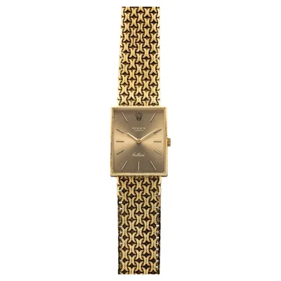 Pre-owned Rolex Vintage 1973  Cellini 2433 18k Yellow Gold Champagne Dial Manual 23 Mm