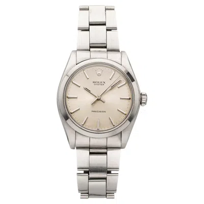 Pre-owned Rolex Vintage 1974  Oyster 6426 Stainless Steel Silver Sunburst Dial Manual 34mm In Multi