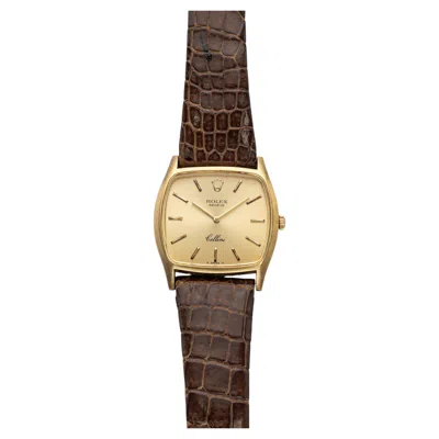 Pre-owned Rolex Vintage 1975  Cellini 3805 18k Yg Champagne Dial Manual 31mm In Multi