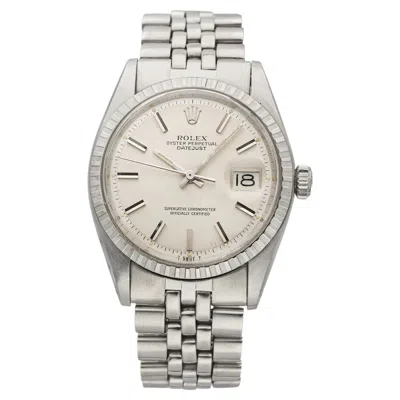 Pre-owned Rolex Vintage 1975  Datejust 1603 Stainless Steel Silver Sunburst Dial Auto 36mm In Multiple