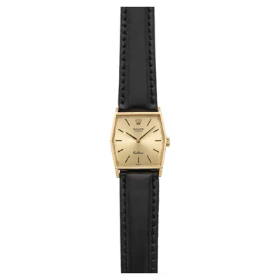 Pre-owned Rolex Vintage 1976  Cellini 4121 18k Yellow Gold Champagne Dial Manual 23mm