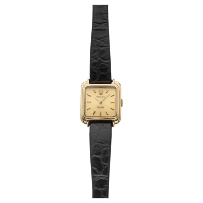 Pre-owned Rolex Vintage 1976  Lady Orchid 2682 18k Yellow Gold Champagne Dial Manual 21mm