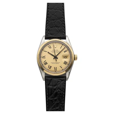 Pre-owned Rolex Vintage 1978  Datejust 16003 Two-tone Champagne Buckley Dial Auto 34mm In Multi