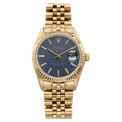 Pre-owned Rolex Vintage 1978  Datejust 16018 18k Yellow Gold Purple Dial Automatic 36mm
