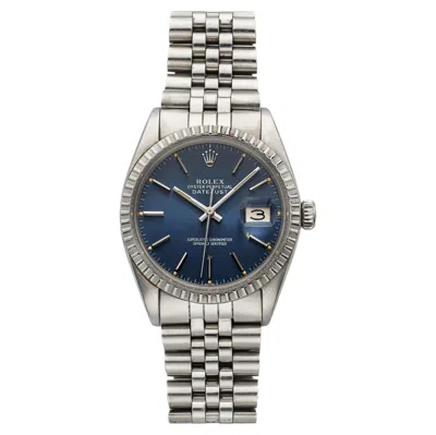Pre-owned Rolex Vintage 1978  Datejust 16030 Stainless Steel Blue Sunburst Dial Auto 36mm