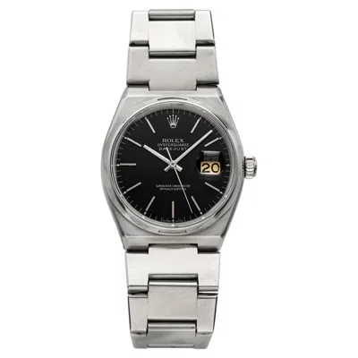 Pre-owned Rolex Vintage 1978  Oysterquartz 17000 Stainless Steel Black Dial 36mm