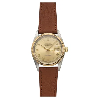 Pre-owned Rolex Vintage 1979  Datejust 16013 Two-tone Champagne Roman Dial Automatic 36mm In Multiple