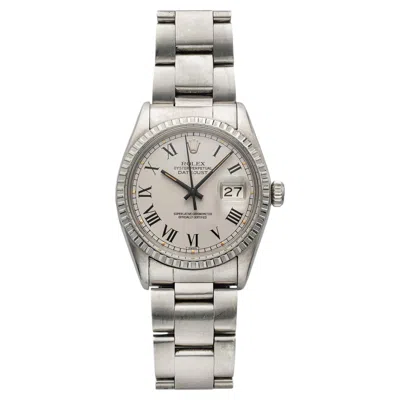 Pre-owned Rolex Vintage 1979  Datejust 16030 Stainless Steel Grey Buckley Dial Auto 36mm In Gray