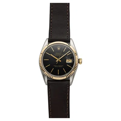 Pre-owned Rolex Vintage 1987  Datejust 16013 Two-tone Black Dial Automatic 36mm