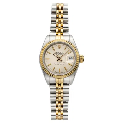 Pre-owned Rolex Vintage 1987  Lady Datejust 69173 Two-tone Silver Sunburst Dial Auto 26mm In Multiple