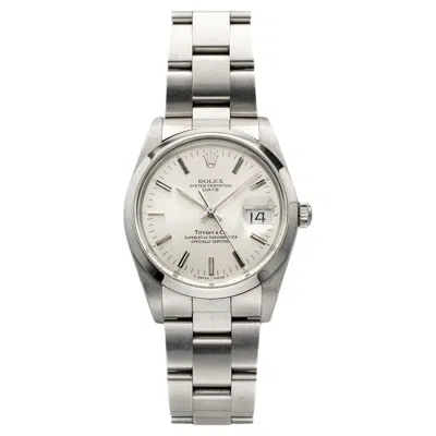 Pre-owned Rolex Vintage 1987  Oyster Perpetual Date 15000 Steel Tiffany Dial Auto 34mm In Multi