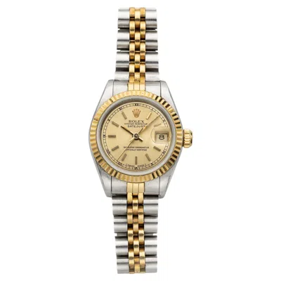 Pre-owned Rolex Vintage 1989  Lady Datejust 69173 Two-tone Champagne Dial Auto 26mm In Multiple