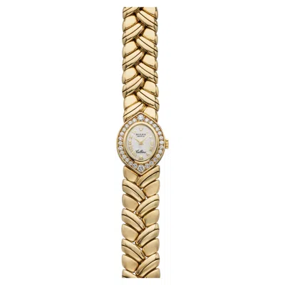 Pre-owned Rolex Vintage 1990 Ladies  Cellini 2722 18k Yg Mother Of Pearl Dial Manual 22mm In Multiple