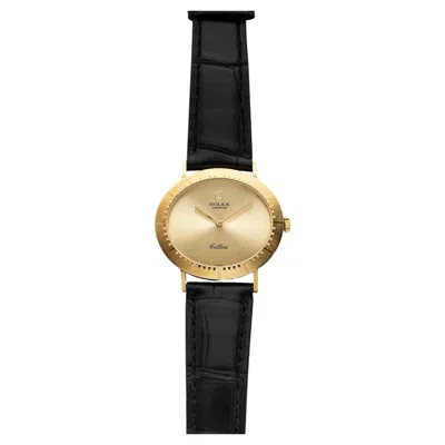 Pre-owned Rolex Vintage 1991  Cellini 18k Yg 4083 Manual Champagne 29 Mm In Multi