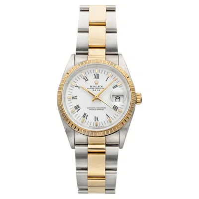 Pre-owned Rolex Vintage 1991  Oyster Perpetual Date 15233 Two-tone Buckley Dial Auto 34mm In Multi