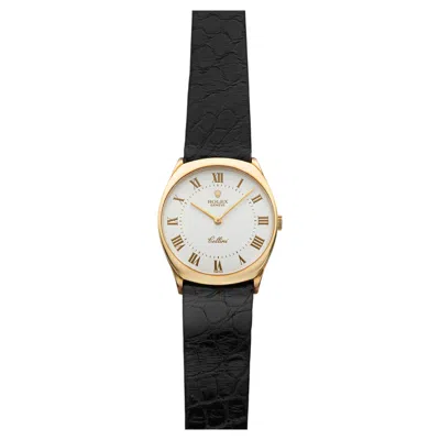 Pre-owned Rolex Vintage 1995  Cellini 4133 18k Yellow Gold White Roman Dial Manual 31mm