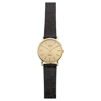 Pre-owned Rolex Vintage 1995  Cellini 5112 18k Yellow Gold Champagne Dial Manual 32mm