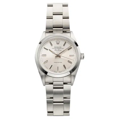 Pre-owned Rolex Vintage 1996  Air-king 14000 Stainless Steel Silver Dial Automatic 34mm In Multi