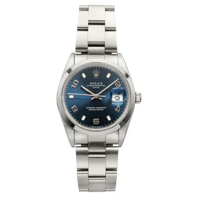 Pre-owned Rolex Vintage 1999  Oyster Perpetual Date 15200 Steel Blue Dial Auto 34mm