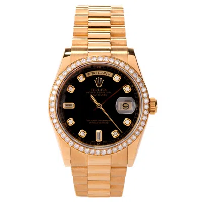 Pre-owned Rolex Vintage Gents President Day Date 18k Diamond Dial And Bezel 118348 In Multi