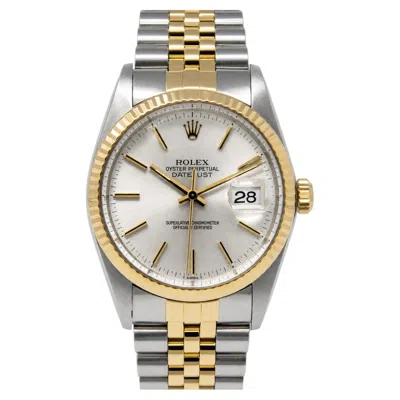 Pre-owned Rolex Vintage  Date Just Two-tone Stainless Steel And 14k Yellow Gold Watch