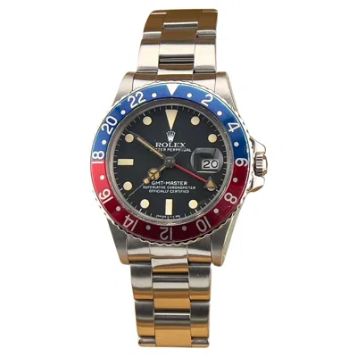 Pre-owned Rolex Vintage  Gmt Master Pepsi Red Blue 16750 Matte Dial Steel Box Booklet 40mm