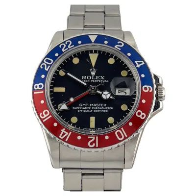 Pre-owned Rolex Vintage  Gmt-master Pepsi 1675 40mm Red Blue Stainless Steel