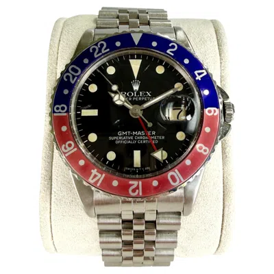 Pre-owned Rolex Vintage  Gmt-master Ref 1675 Pepsi Watch, Stainless Steel, 1977 In Multi