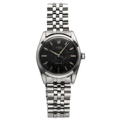 Pre-owned Rolex Vintage  Oyster Precision 50s Ref 6424 Black Patina Dial Manual Wind 36mm.