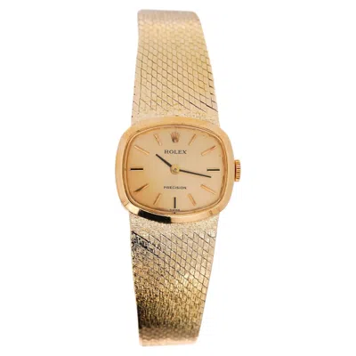 Pre-owned Rolex Vintage  Precision 22m 18k Gold Champagne Dial Manual Wind Watch In Multi