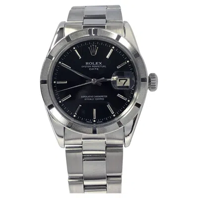Pre-owned Rolex Vintage Steel Date Model 1501 Black Dial Wrist Watch