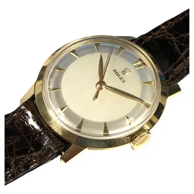 Pre-owned Rolex Vintage Yellow Gold Strap Model Wrist Watch