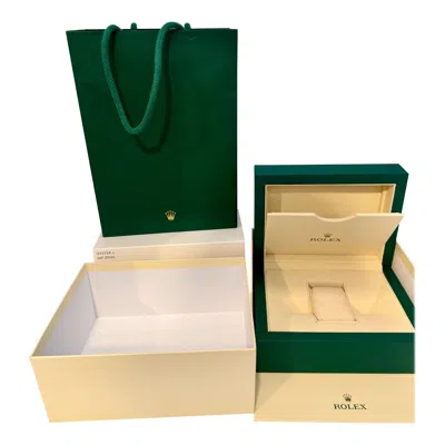 Pre-owned Rolex Watch Box, New Creme Empty Acs. Oyster L Perpetual Sky Dweller Brand New In Multi