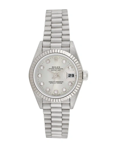 Rolex Women's President Diamond Watch, Circa 1990s (authentic ) In Metallic