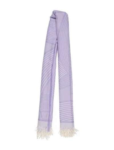 Pre-owned Rolex Wool Striped Scarf In Purple