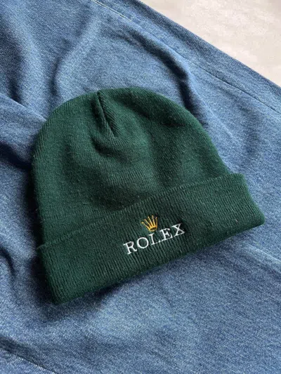 Pre-owned Rolex X Vintage 00s Rolex Watch Company Green Vintage Beanie Hat