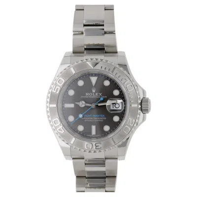 Pre-owned Rolex Yacht Master 116622 Steel & Platinum 40mm Rhodium Dial Full Set Watch In Multi