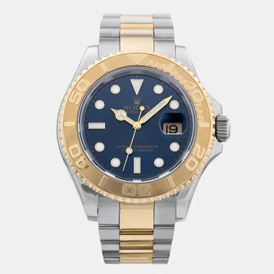 Pre-owned Rolex Yacht-master 16623 Blue 18k Yellow Gold And Stainless Steel Automatic Men's Wristwatch 40mm