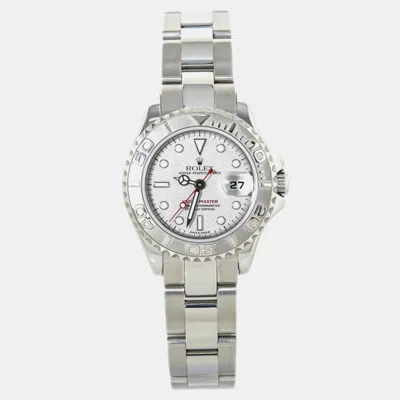 Pre-owned Rolex Yacht-master 169622 Automatic Silver Stainless Steel Ladies Watch 29 Mm
