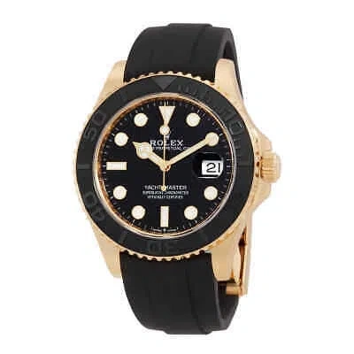 Pre-owned Rolex Yacht Master 42 Automatic Chronometer Black Dial 18kt Yellow Gold Men's