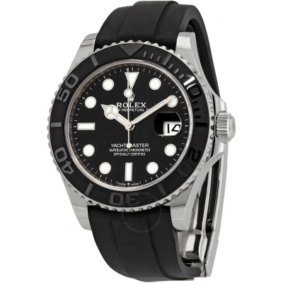 Rolex Yacht-master 42 Mm 18kt White Gold Men's Watch 226659-0002 In Black