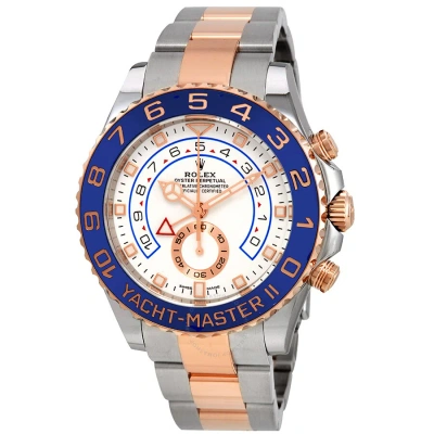 Rolex Yacht-master Ii Chronograph Automatic White Dial Men's Steel And 18k Everose Gold  Watch 11668 In Metallic