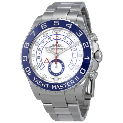 Rolex Yacht-master Ii Chronograph Automatic Chronometer White Dial Men's Watch 116680-0002 In Blue / White