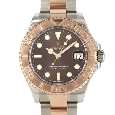 Pre-owned Rolex Yacht-master Pink Gold Stainless Steel Wristwatch () In Multi