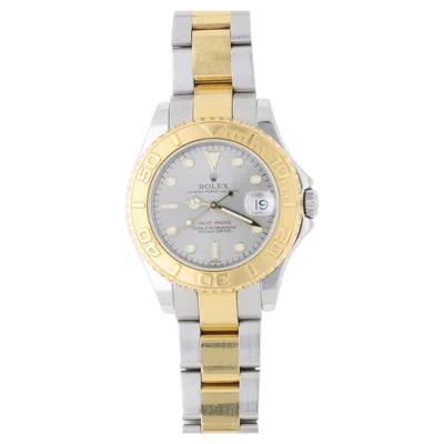 Pre-owned Rolex Yacht Master Two Tone 168623 Gray Dial 35mm Full Set Watch