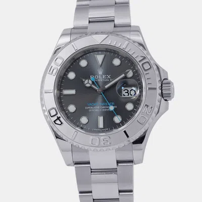 Pre-owned Rolex Yacht-master 116622 Grey Stainless Steel Automatic Men Wristwatch 40 Mm In Gray